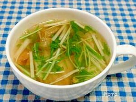 水菜とキムチの時短スープ